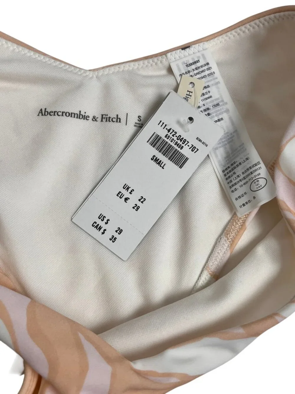 Abercrombie Blush Swirl Underwire Bikini Set Pink Floral Print Swim Small